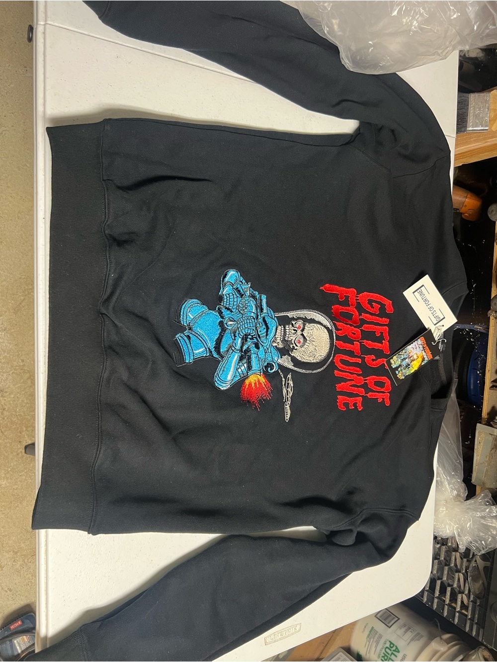 Gifts of Fortune Black Graphic Crewneck Sweatshirt